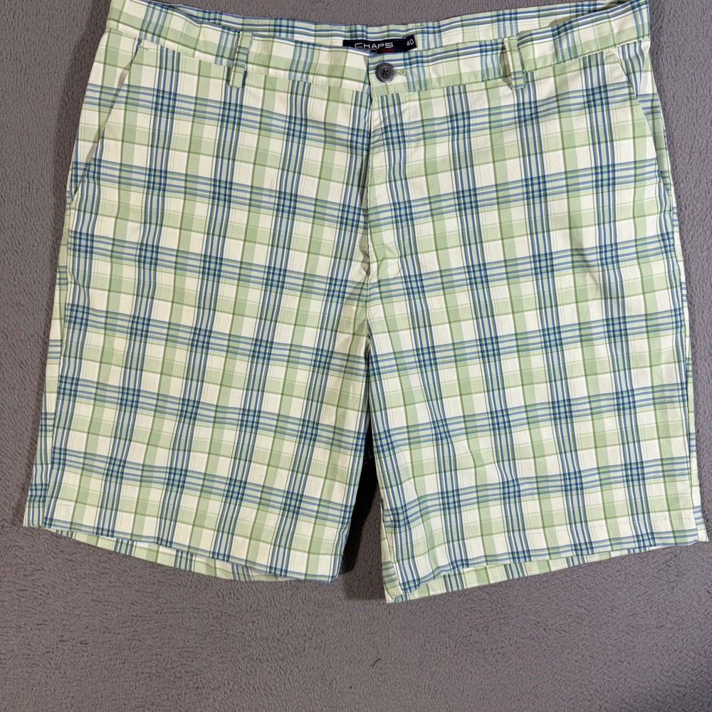 Chaps Golf Men's‎ Size 40 Plaid Shorts Green Blue Golf Casual Outdoor